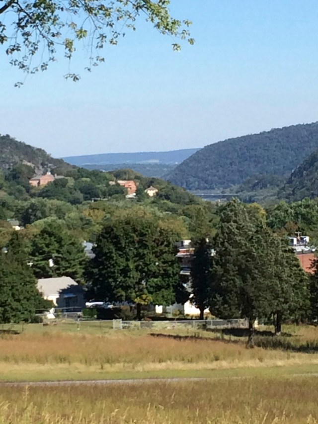 This photo was taken from the battleground on Bolivar Heights, near Harpers Ferry, where 5 different engagements took place during the Civil War. The view is of the Blue Ridge Mountains showing the Potomac River gap in the distance.